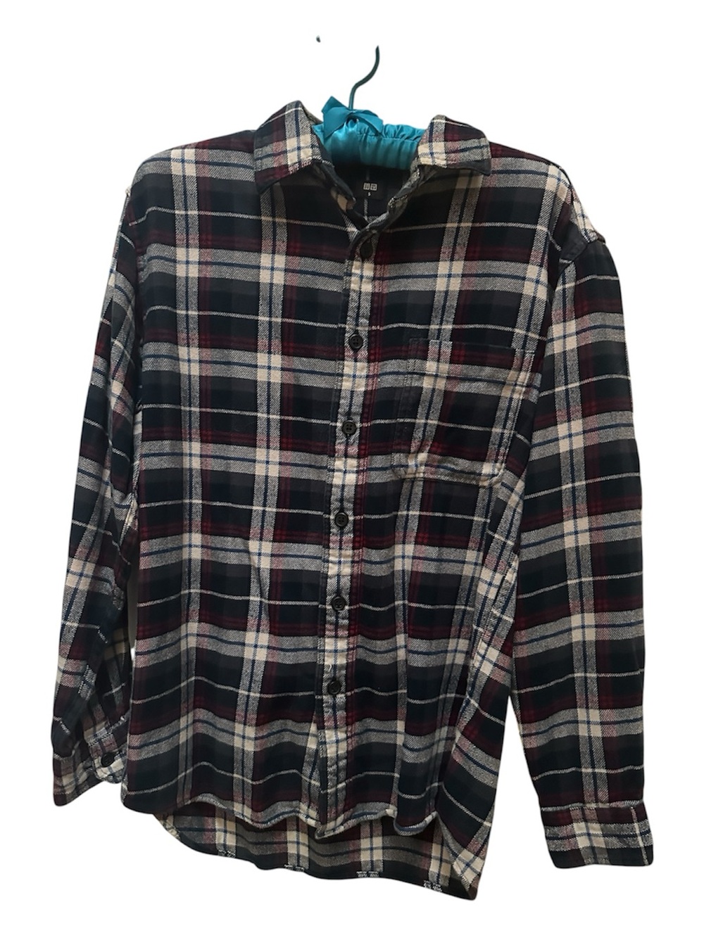 Uniqlo Women’s Black & Red Plaid Button-Down Shirt